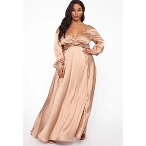 Fashion Nova Mansion Dinner Party Satin Gown